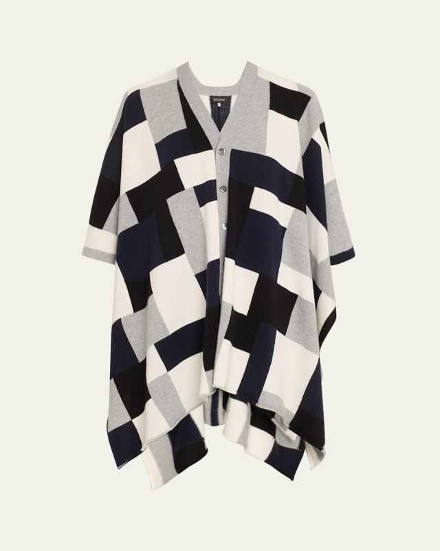 Extra Wide Sleeveless Tabard Cashmere Cardigan